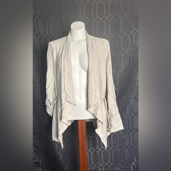 Zara Beige Open Front Cardigan Size Medium - Picture 3 of 8